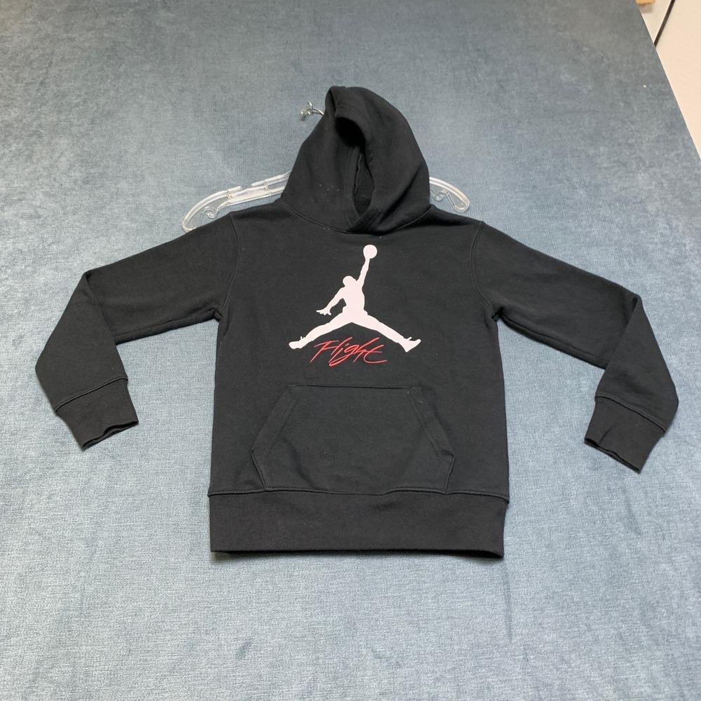 Air Jordan Flight Hoodie Boys S 8-10 Black Jumpman Logo Long Sleeve Pullover